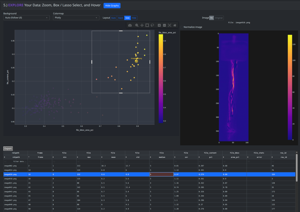 WOLKE filter and select view